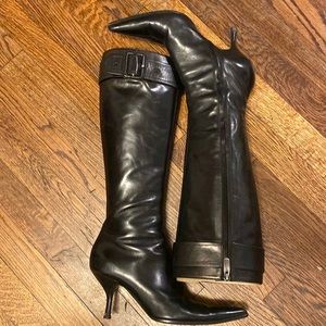 Sergio Rossi black leather boots.